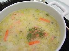 Кадр из Супы: Суп с картошкой и лососем (видеорецепт)